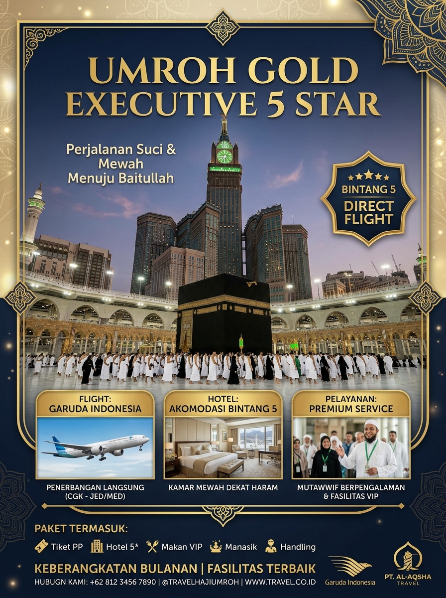 Umroh Gold Executive Bintang 5 Plus Kereta Cepat